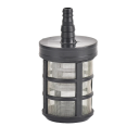Filtro de rede para irrigação Filtro de água com rede interna 9,5 mm 120 mesh Tela filtrante contra a entrada de impurezas na bomba Filtro de irrigação Conector de água de jardim 4,6 x 9,4 cm 1