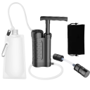 Filtru de apă de supraviețuire cu pompă 0,01 microni 3000L membrană goală UF furtunuri din silicon carbon activ sac de camping drumeții 4