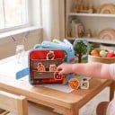 Filz Montessori aktive Buch Bauernhof Busy Book 20 x 20 x 7 cm Mit Fingerpuppen und Karten Sensorisches Spielzeug für Kinder von 3 bis 6 Jahren 4