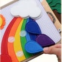 Filz Montessori aktive Buch Giraffe Busy Book 20 x 20 cm Abnehmbare Teile mit Klettverschluss Sensorisches Spielzeug für Kinder von 3 bis 6 Jahren 5