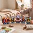 Filz Montessori aktive Buch Zug Busy book 20 x 20 x 7 cm Mit Waggons und Tasche Sensorisches Spielzeug für Kinder von 3 bis 6 Jahren 4