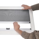 Finestra di ventilazione per caravan A ribalta con tapparella e rete anti-insetti 90 x 50 cm Alluminio acrilico e ABS Bianco telaio interno Per camper 4