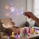 Finger Lights 40 pcs LED Glowing Rings with Halloween Motif Projections Mix of Neon Colours Glow in the Dark for Parties and for Children 3