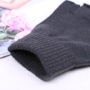 Fingerløse strikkede handsker unisex til kvinder og mænd Grå Frie fingertips Ribbet manchet Materiale akryl Universel størrelse 3