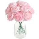Fiori di peonia artificiali con steli fiori realistici 20 cm 6 pz seta decorativa per vasi allestimenti nuziali interni 4
