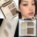 Firefarvet ansigtskonturpalet Kontureringspalet med highlighter Næse- og ansigtskonturering Mat og perlemorsagtig highlighter Firefarvet ansigtskonturpalet 2