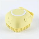 Firkantet massagebadebørste med et smil til hunde og katte 8x8,5x5,5 cm. Kæmbørste med shampoodispenser. Hårvaskebørste. Ergonomisk håndtag. 5