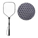 Fischernetz Fliegenfischer 120 cm Lange Aluminiumgriff Klappkopf Weiches Gumminetz aus Monofil Schwarz Leicht und tragbar 7