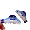 Fish Shaped Hair Clip 8.5 cm Blue Decorative Hair Clip Women's Plastic Clip Sturdy Hair Accessory 4