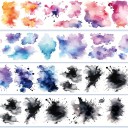 Fita adesiva de camuflagem aquarela 8 x 200 cm Manchas de tinta em várias cores Fita de pintura decorativa para criação e decoração DIY 2