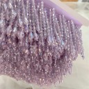 Fita com franjas de pérolas 45 cm fita decorativa de poliéster com pérolas para adornar vestuário, trajes de dança e decorações têxteis 9