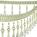 Fita com franjas de pérolas de cristal 11 cm x 1 m Fita decorativa de poliéster com pérolas para adornar vestidos, roupas e acessórios 6