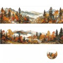 Fita decorativa à prova de água 4 x 4,5 x 200 cm Motivo montanhas e florestas paisagem DIY decoração para copo caderno diário decoração 9