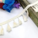 Fita decorativa de algodão com franjas 4,5 cm comprimento 182 cm Borda têxtil decorativa com franjas para costura de decoração de têxteis para o lar e criação 11