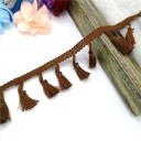 Fita decorativa de algodão com franjas 4,5 cm comprimento 182 cm Borda têxtil decorativa com franjas para costura de decoração de têxteis para o lar e criação 17