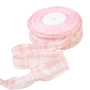 Fita decorativa xadrez 4 cm comprimento 91 cm Fita de tecido em algodão e poliéster com borda ondulada Borda decorativa para costura 4