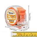 Fita métrica de construção com caixa compacta 7,5 m / 25 mm em plástico transparente laranja para medição na oficina e em casa 4