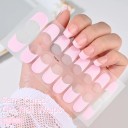 Fitas de gel UV semi-preparadas para unhas francesas 16 pcs Cor Branca ou Rosa Fitas de cura LED para extensão de unhas 3