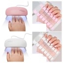 Fitas de gel UV semi-preparadas para unhas francesas 16 pcs Cor Branca ou Rosa Fitas de cura LED para extensão de unhas 1