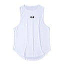 Fitness canotta da uomo in materiale sportivo in poliestere Collo rotondo Design monocolore Stampa con manubri sul petto Per 6