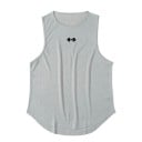 Fitness canotta da uomo in materiale sportivo in poliestere Collo rotondo Design monocolore Stampa con manubri sul petto Per 8