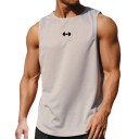 Fitness heren tanktop Polyester sportmateriaal Ronde hals Eenkleurig ontwerp Drukknop halter op de borst Voor krachttraining 3