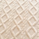 Fitted Elastic Flannel Sheet 150 × 220 cm, Smooth Soft Warm Sheet, Stays in Place, Pattern with Squares and Waves 4