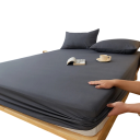 Fitted Sheet 100 x 200 x 20 cm Elastic Mattress Sheet Cotton Polyester Non-Slip with Elastic All Around Plain Colour 16
