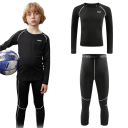 Fiú sportos szett Kompressziós hosszú ujjú póló és leggings O nyakkivágás Funkcionális edző szett 4