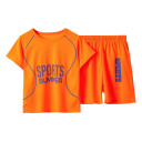 Fiú sportos szett póló és gumis rövidnadrág Sports Summer O nyakú könnyű nyári szett 6