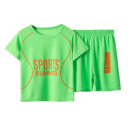 Fiú sportos szett póló és gumis rövidnadrág Sports Summer O nyakú könnyű nyári szett 5