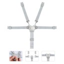 Five-Point Safety Straps for Children's High Chair Grey Adjustable Straps Length 23.5 to 35 cm Width 3.2 cm Plastic Buckle 3