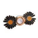 Fivela metálica ajustável para a cintura 4,6 x 1,9 cm Decoração pérola com flores Ajuste de calças Sem costura Fivela elegante para jeans 6