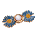 Fivela metálica ajustável para a cintura 4,6 x 1,9 cm Decoração pérola com flores Ajuste de calças Sem costura Fivela elegante para jeans Saias Calças curtas 5