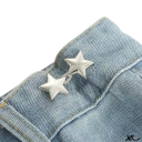 Fivela para apertar calças na cintura Fivela ajustável sem necessidade de costura Clipe metálico com duas estrelas Aperto prático da cintura Roupas Acessórios 4
