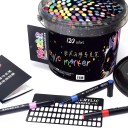 Fixy met zachte punt set van 120 stuks Acrylstiften met sterke dekking Plastic doos en handvat Voor kunsteducatie en creatief werk thuis 3
