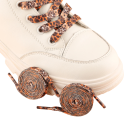Flache Schnürsenkel 100 cm Leopardenmuster Stylische Nylon-Schnürsenkel für Sneaker Modisches Schuhaccessoire Sport- und Alltagsstil 3