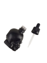 Flacon en verre en forme de tête de mort avec compte-gouttes 30 ml pot en verre noir avec pipette pour le stockage et le dosage d'huiles, sérums et liquides cosmétiques 2
