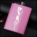 Flasque en acier inoxydable rose avec impression 1