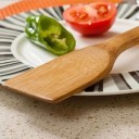 Flat bamboo spatula for stirring and flipping food in the pan and wok Natural bamboo Hanging hole Size 30 x 6 cm For every kitchen 7