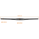 Flat Carbon Handlebars 620 mm Matte Black Diameter 31.8 mm and 22.2 mm Lightweight Bike Handlebars 2