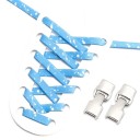 Flat Elastic No-Tie Shoelaces 100 cm Polyester Shoelaces with Metal Lock Quick Fitting for Sports Footwear 2