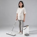 Flat Mop with Ultra-Thin Bucket Separate Washing and Wringing 360° Rotating Head 7 Blade Squeegee White For Tiles and Floors 4
