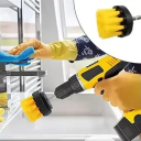 Flat Round Drill Brush 5 cm with 2.5 cm Nylon Bristles 1/4" Cleaning Attachment for Drilling Tool Kitchen and Bathroom Cleaning 3