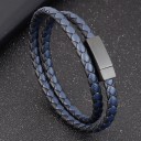 Flätat läderarmband för män 1