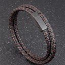 Flätat läderarmband för män 4