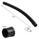 Fleksibel slange til akvarium 20 mm x 1,5 m ind- og udløbsslange med slangeklemmer sort til filtrering og pumpe 2