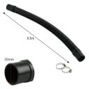 Fleksibel slange til akvarium 25 mm x 0,5 m ind- og udgangsvand slange med slangeklemmer sort til filtrering og pumpe 4