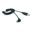 Fleksibelt vinklet kabel Mini USB 5-bens til USB 1