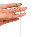 Flerlagrad kedjeörhänge med pärlor för öronbrosk, punk- och hip-hopstil, klips för dagligt bruk, modern stilig accessoar 4